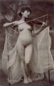 Academic Nude, neg. 146, Female with Violin