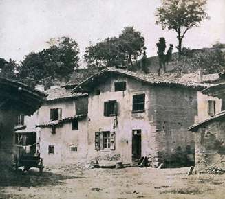 Rural village houses in landscape