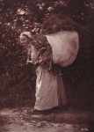 Female Peasant with Bundle of Twigs on Back